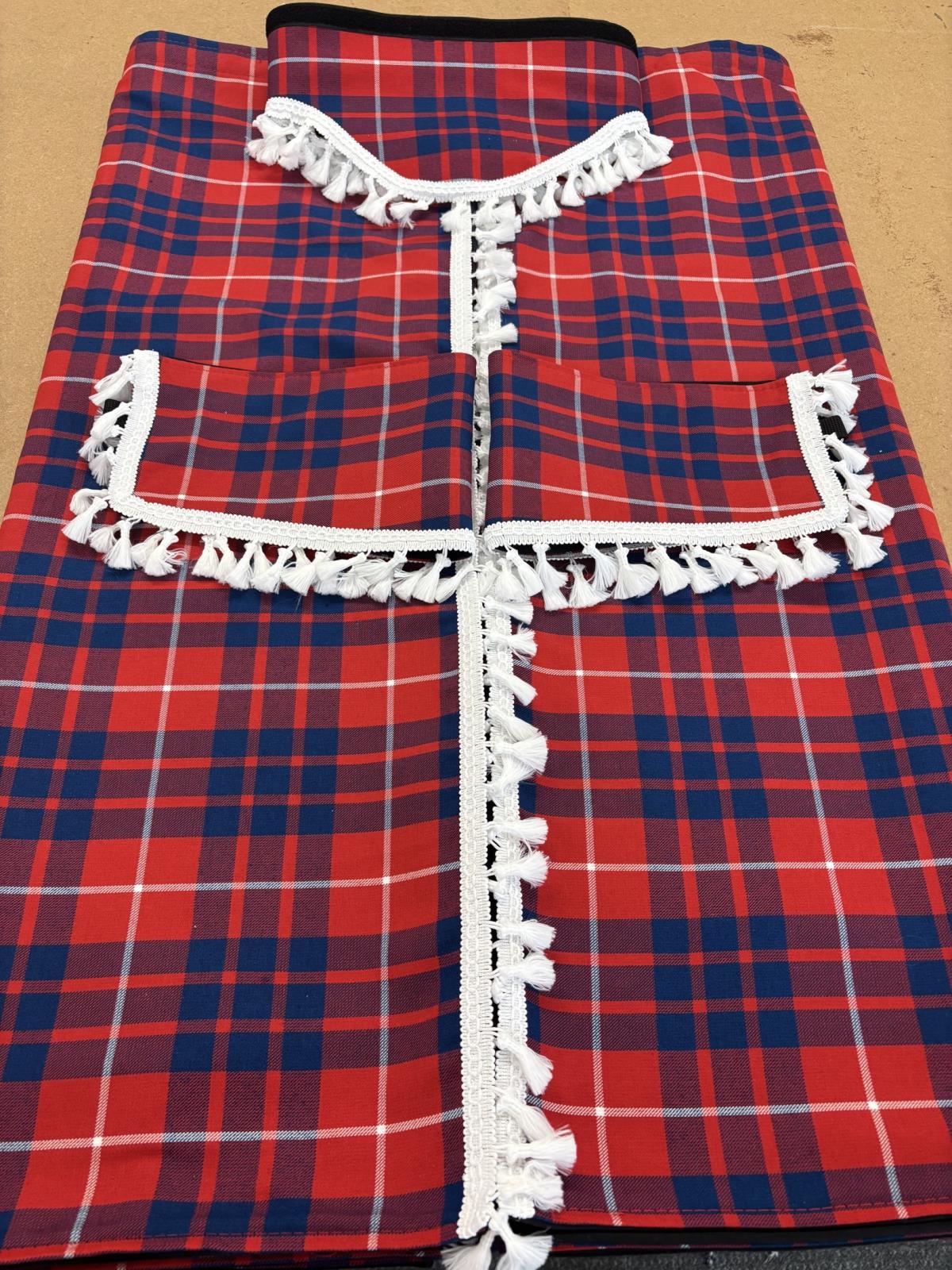 Ready Made cab curtain set - Hamilton Red  Whiterig Truck Curtains